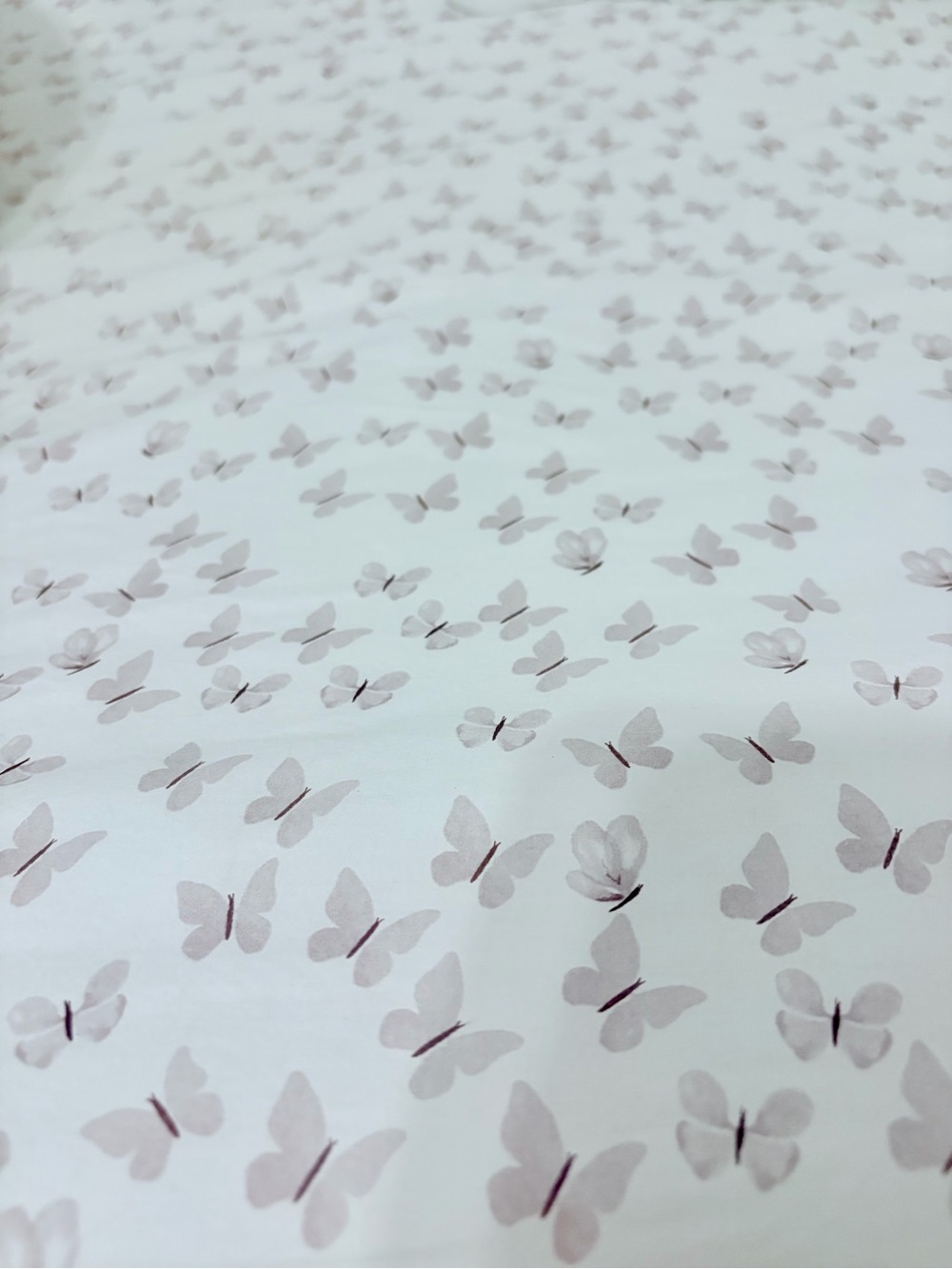 Pottery Barn Kids Butterfly Print Sheet in Pale Pink